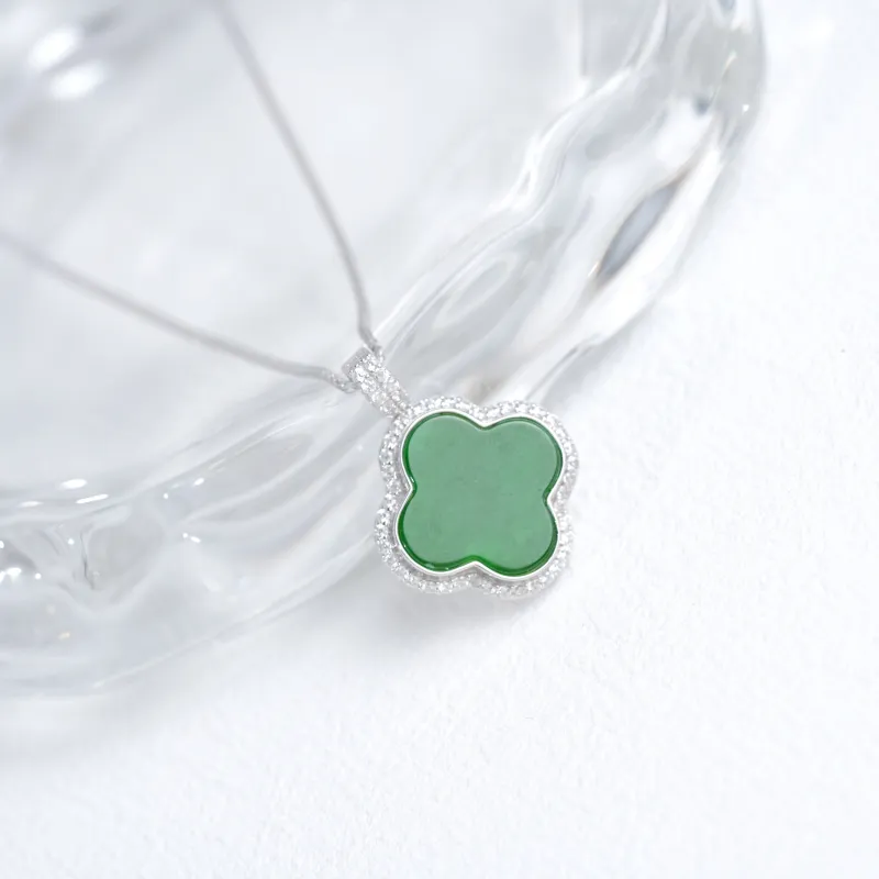 Clear Snow Bean Type Necklaces Women's-1