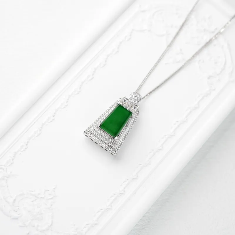 Clear Snow Ice Glutinous Jadeite Necklaces Unisex-2