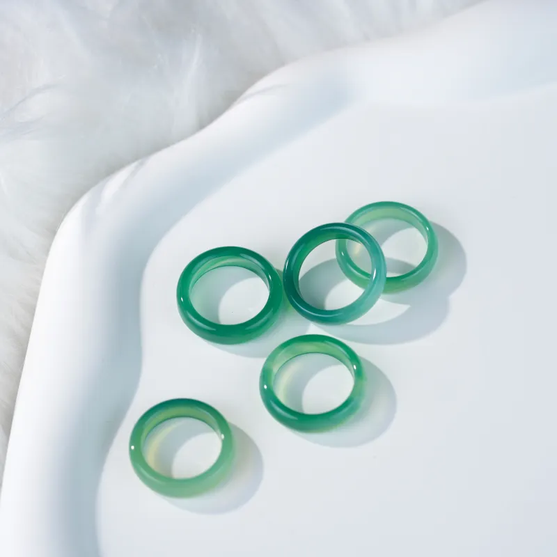 Clear Snow Chalcedony Rings Unisex-1