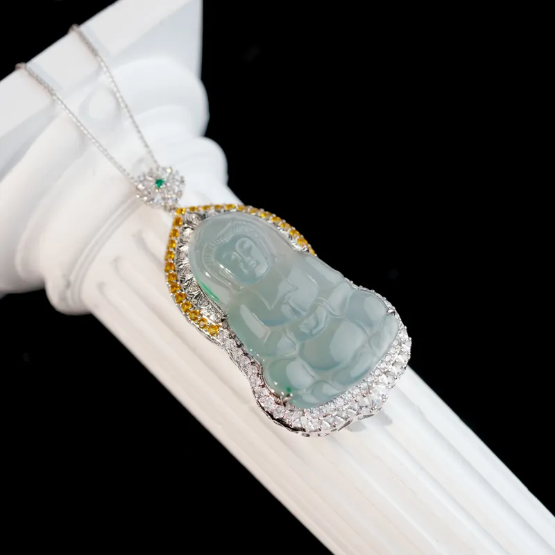 Clear Snow Ice Glutinous Necklaces Unisex-2