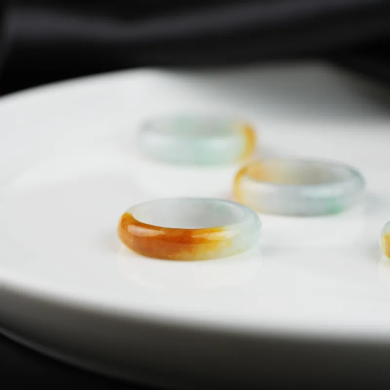 Clear Snow Glutinous Jade Jadeite Rings Unisex-1