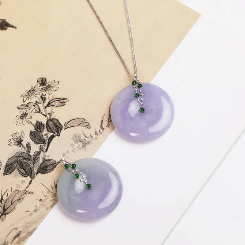 Clear Snow Glutinous Jade Jadeite Necklaces Unisex-1