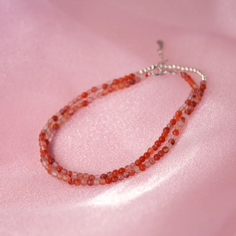 Clear Snow Southern Red Agate Necklaces Unisex-7