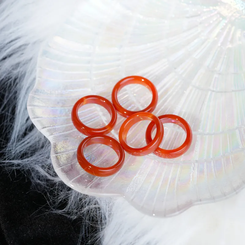 Clear Snow Chalcedony Rings Unisex-3
