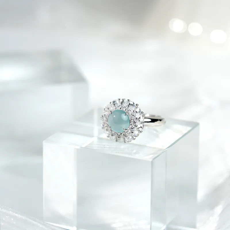 Clear Snow Ice Glutinous Rings Unisex-3