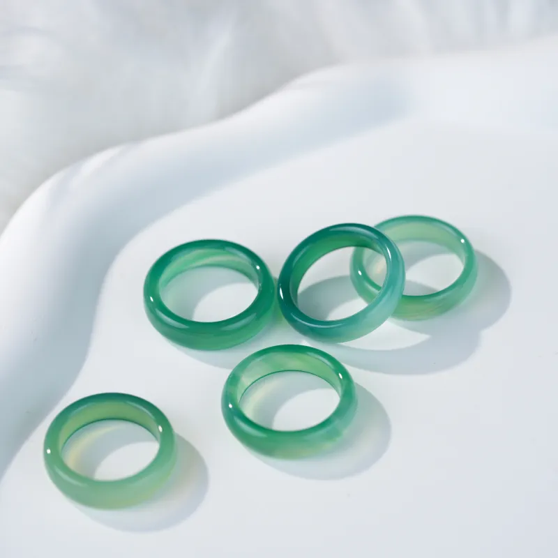 Clear Snow Chalcedony Rings Unisex-2