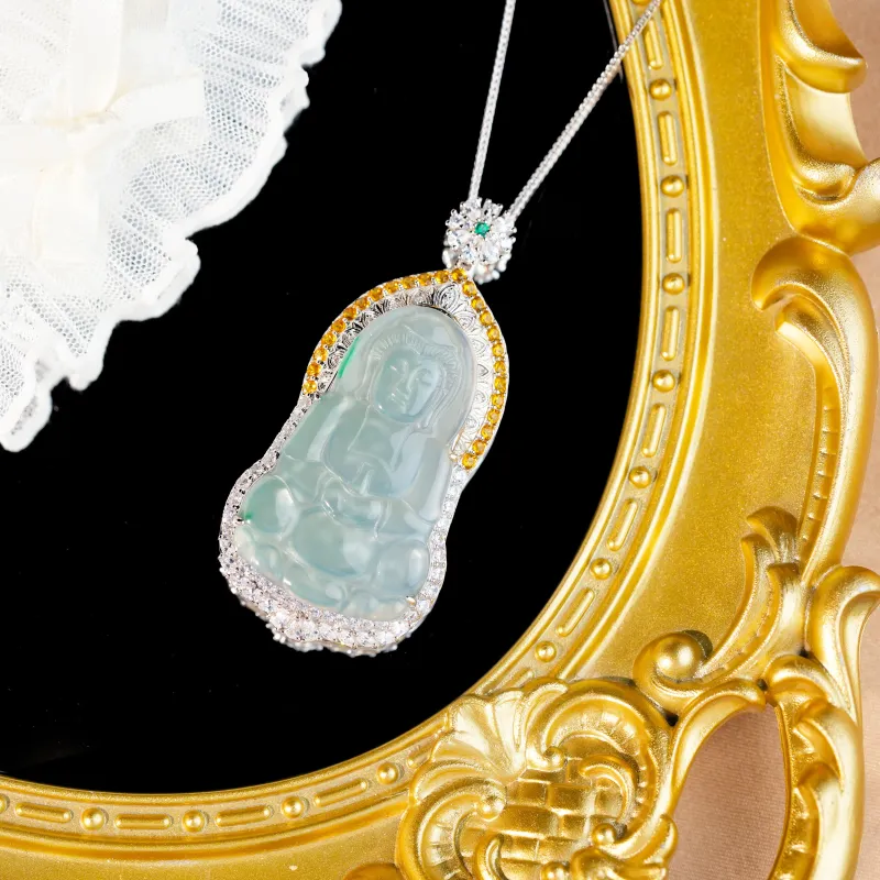 Clear Snow Ice Glutinous Necklaces Unisex-3