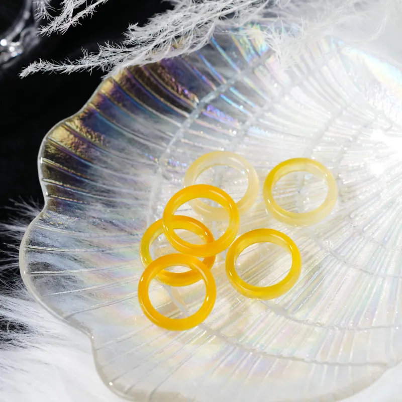 Clear Snow Chalcedony Rings Women's-3