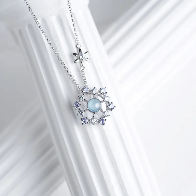 Clear Snow Ice Glutinous Jadeite Necklaces Unisex-4