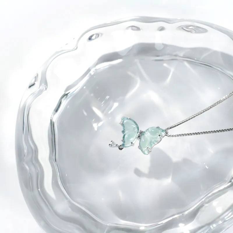 Clear Snow Ice Glutinous Jadeite Necklaces Unisex-6