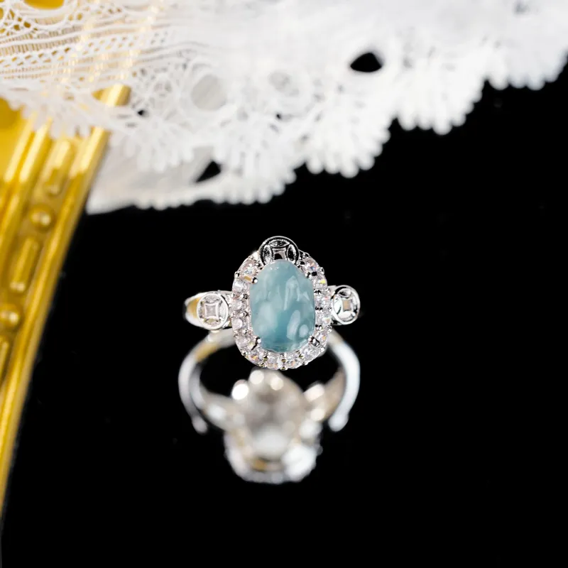 Clear Snow Ice Glutinous Rings Unisex-3