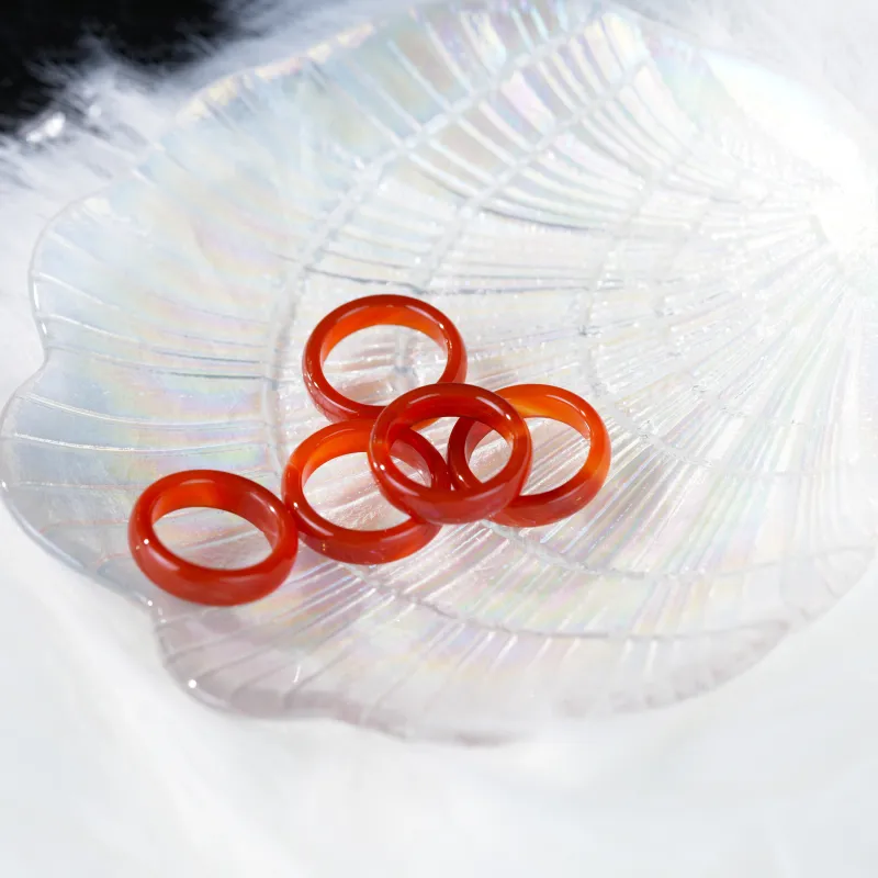 Clear Snow Chalcedony Rings Unisex-5