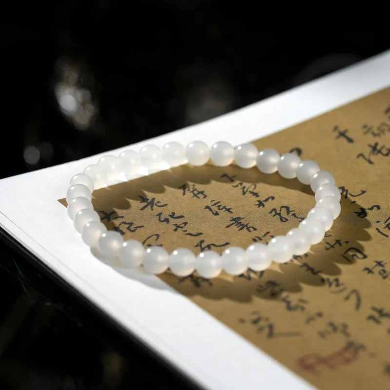 Clear Snow Bracelets White Jade Unisex-4