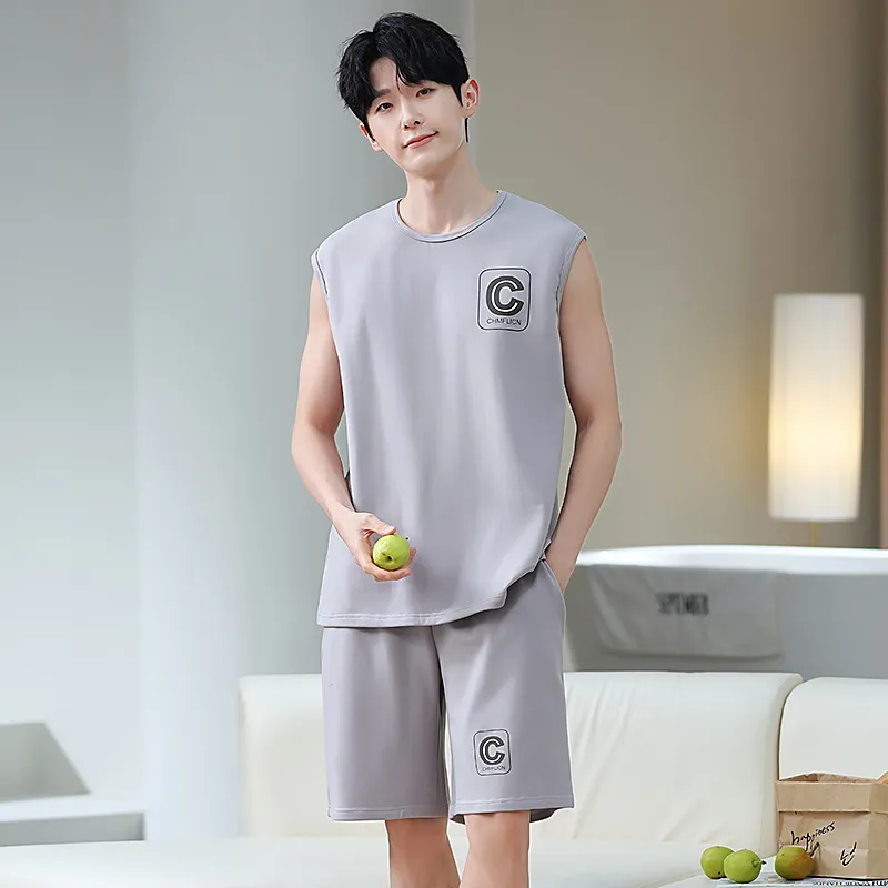BONAS Pajama Set Men's Light Gray-6