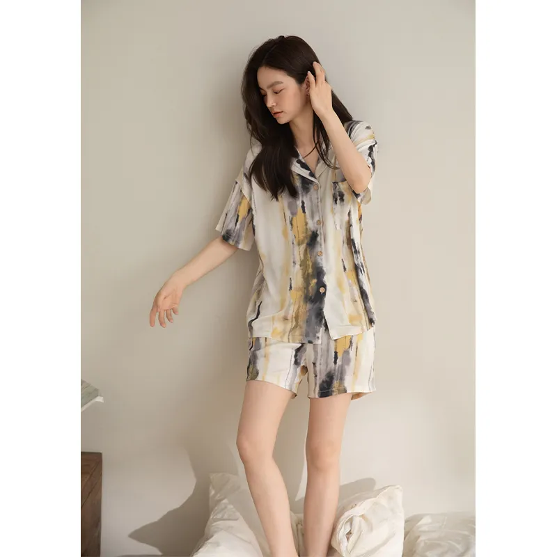 BONAS Pajama Set Women's Artistic Blended-7