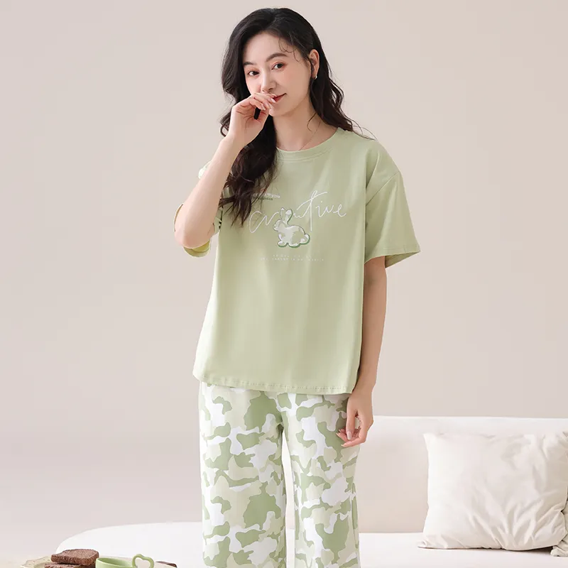 BONAS Pajama Set Women's Traced Bunny-5