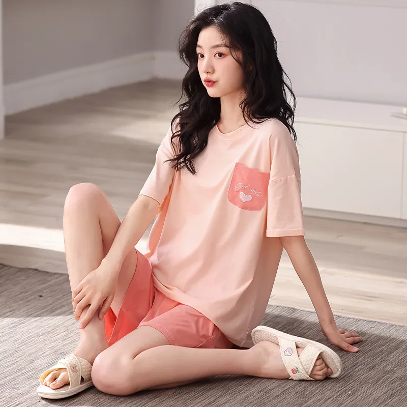 BONAS Pajama Set Women's Pink Heart-1