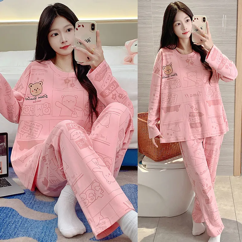 BONAS Pajama Set Women's Comic Bear-6
