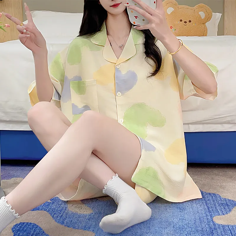 BONAS Pajama Set Women's Light Yellow-1