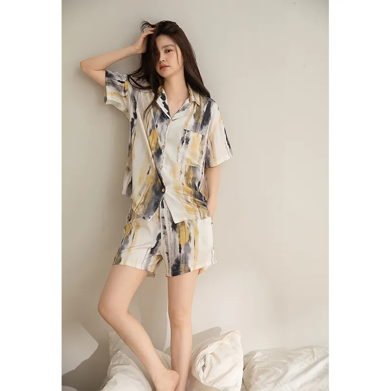BONAS Pajama Set Women's Artistic Blended-5
