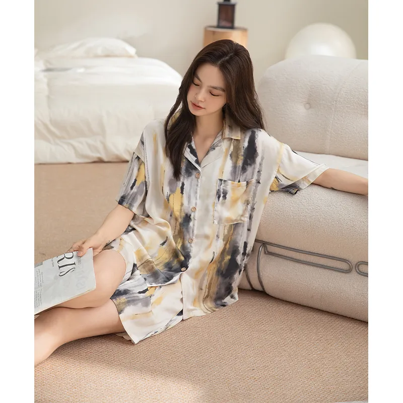 BONAS Pajama Set Women's Artistic Blended-2
