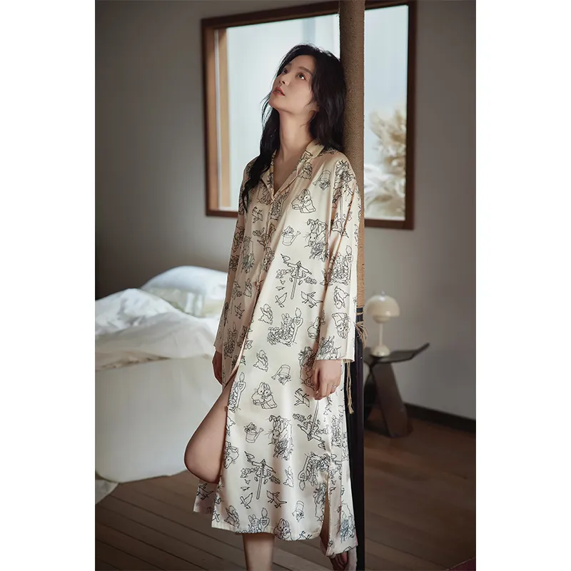 BONAS Nightgown Women's Graffiti Rabbit-5