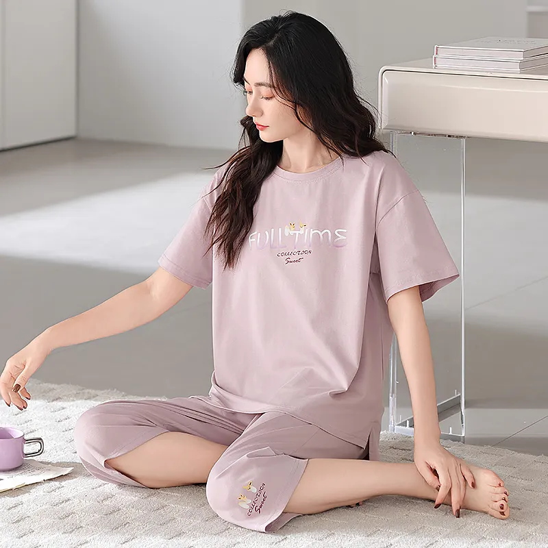 BONAS Pajama Set Women's Light Purple-5