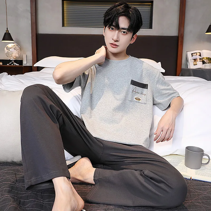 BONAS Pajama Set Men's Light Gray-7