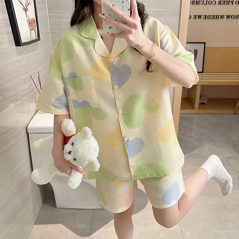 BONAS Pajama Set Women's Light Yellow-6
