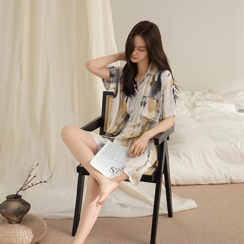 BONAS Pajama Set Women's Artistic Blended-4