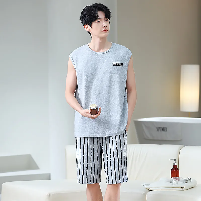 BONAS Pajama Set Men's Light Gray-6