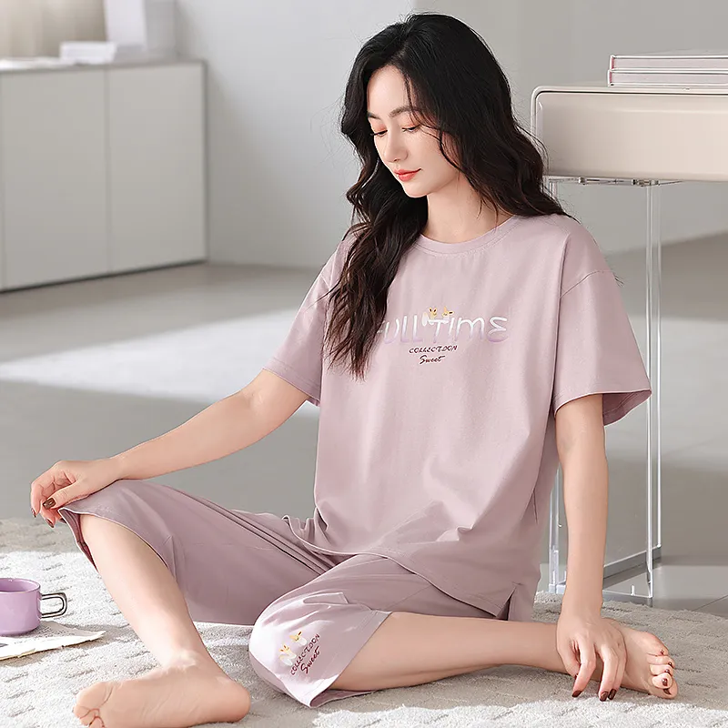 BONAS Pajama Set Women's Light Purple-4