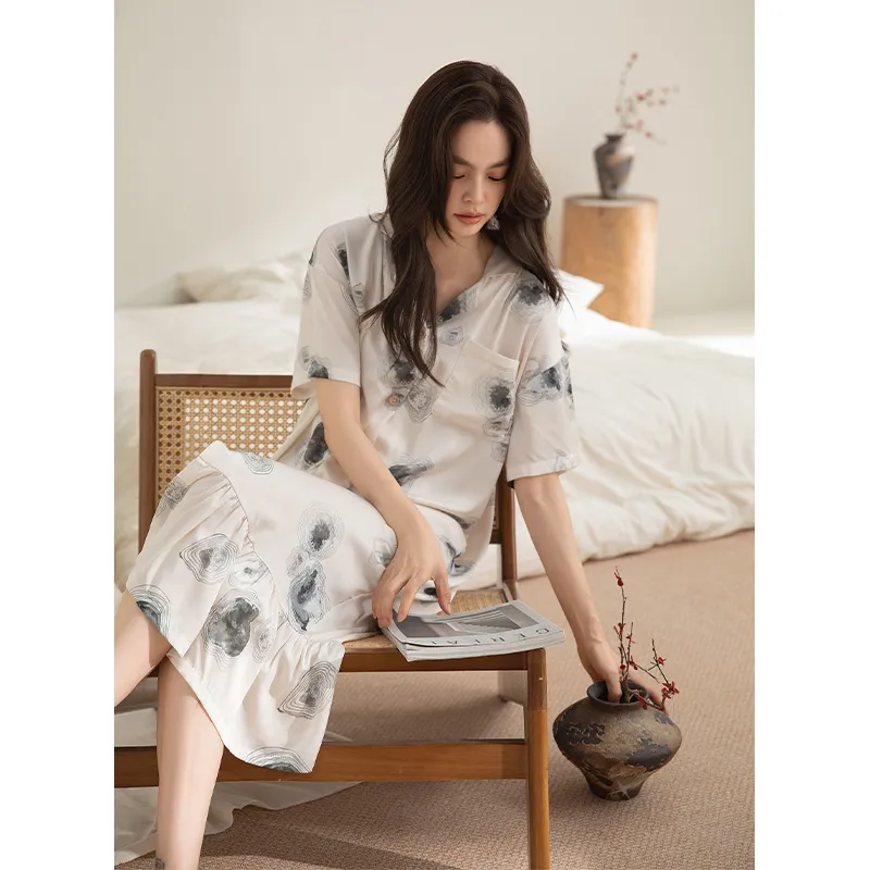 BONAS Nightgown Women's Artistic Ink-3