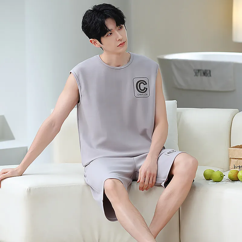 BONAS Pajama Set Men's Light Gray-3