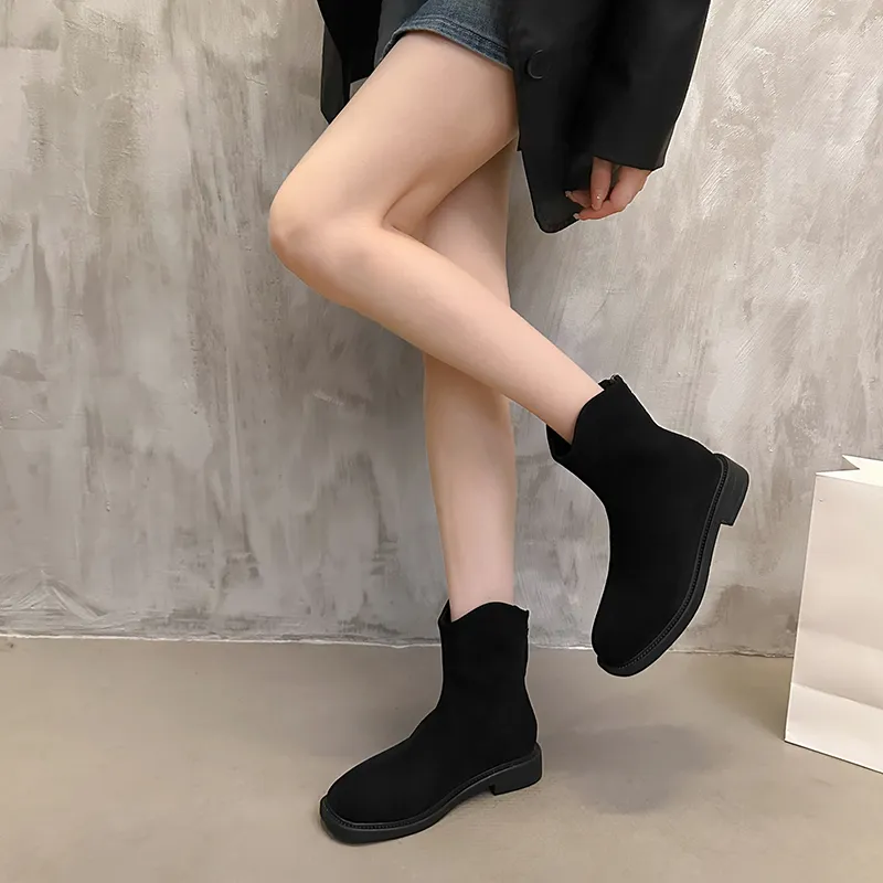 Bull charm Ankle Boots Women's Black/Khaki/Brown-1