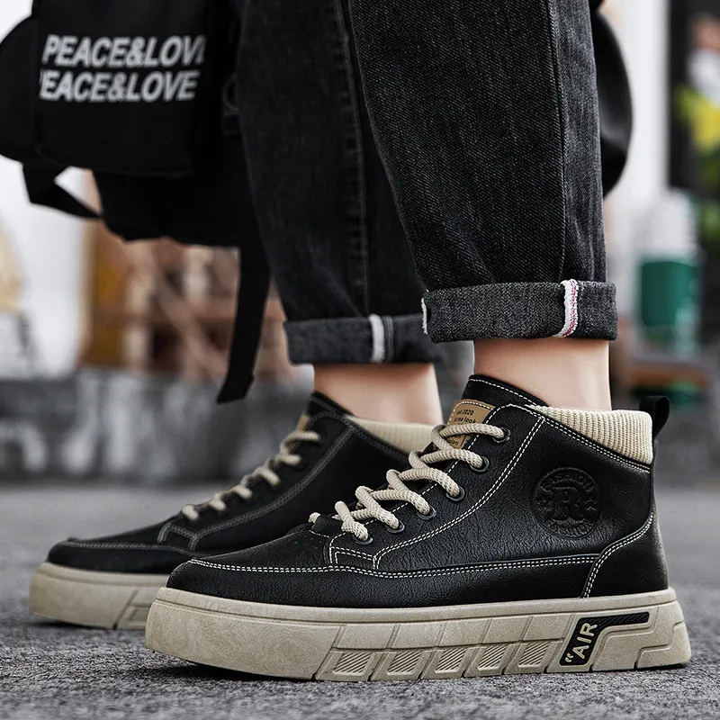 Bull Charm Abrasion Resistant High Top Casual Shoes Men's-1