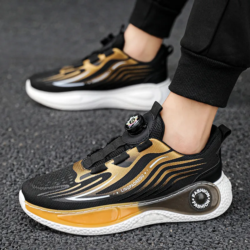 Bull charm Casual Shoes Men Low Top Gray Blue/Black Yellow-8
