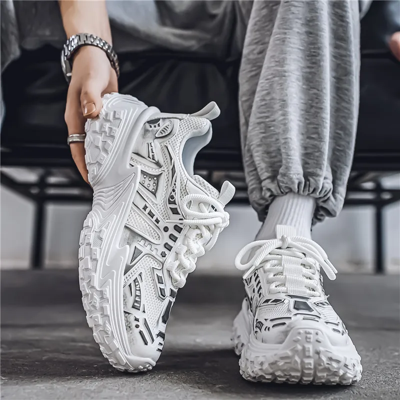 Bull Charm Breathable Height Increasing Cushioning Low-Top Chunky Sneakers Men's-3