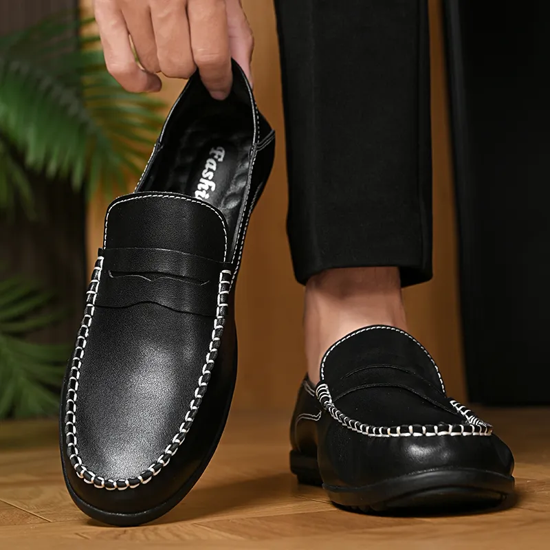 Bull charm Loafers Men Black/Gray-1