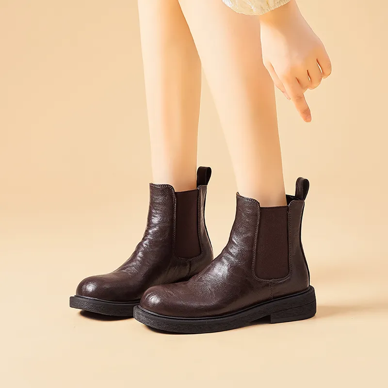 Bull Charm Short Chelsea Boots 4cm Women's-9