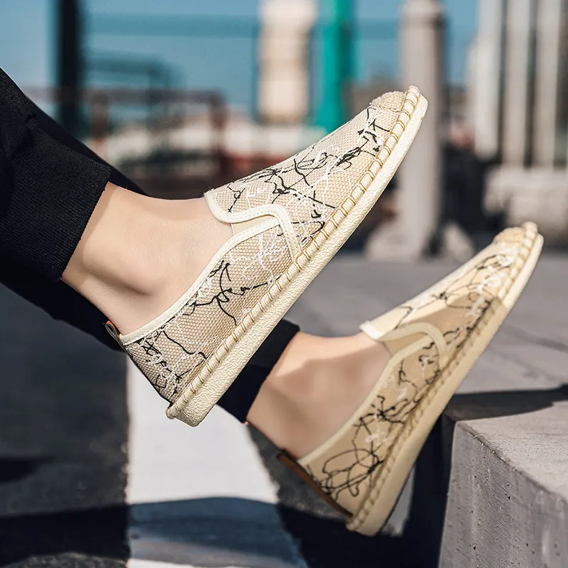 Bull charm Espadrilles Men Black/Beige/White-11