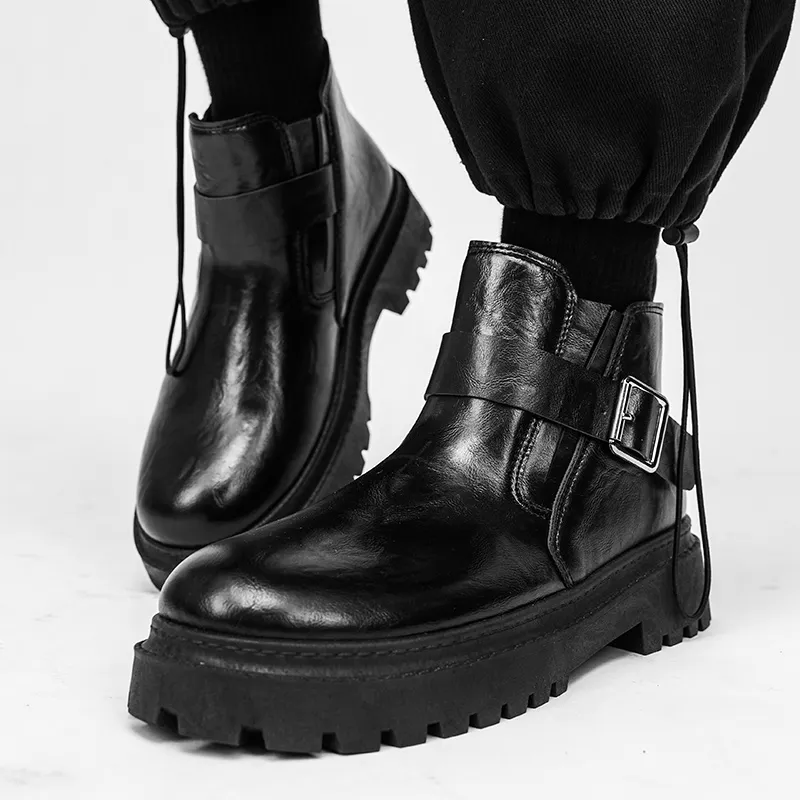 Bull charm Ankle Boots Men Black/Brown-2