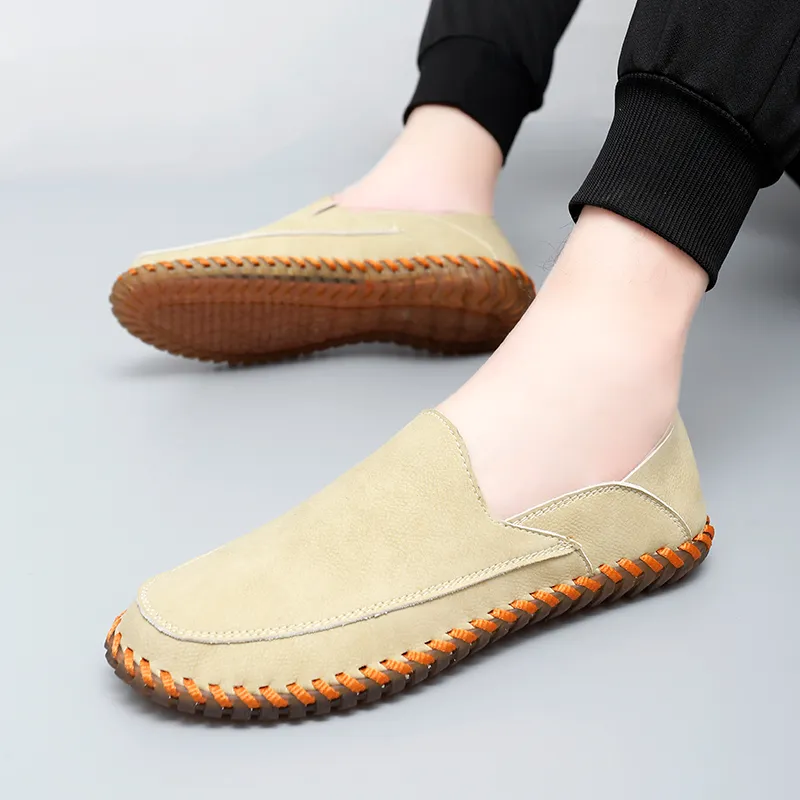 Bull charm Men's Casual Shoes Men Low Top Beige/Khaki/Black-5