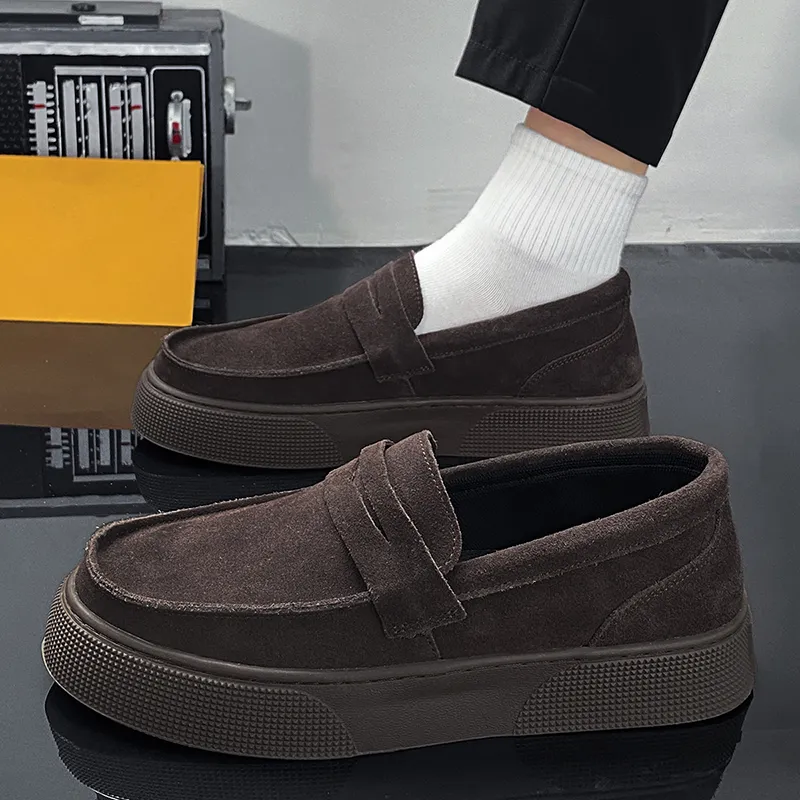 Bull charm Loafers Men Black/Gray/Brown-13