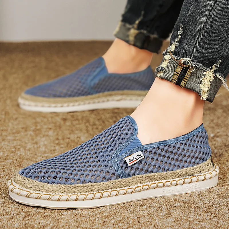 Bull charm Espadrilles Men Beige/Blue/Black-7