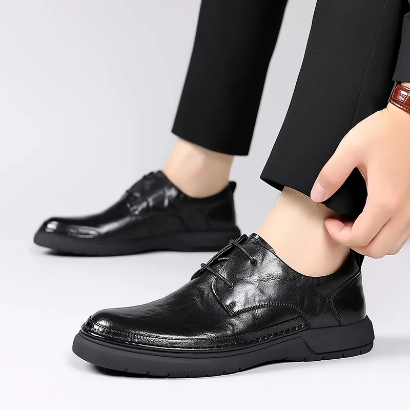 Bull charm Men's Casual Shoes Men Low Top Black/Brown-1