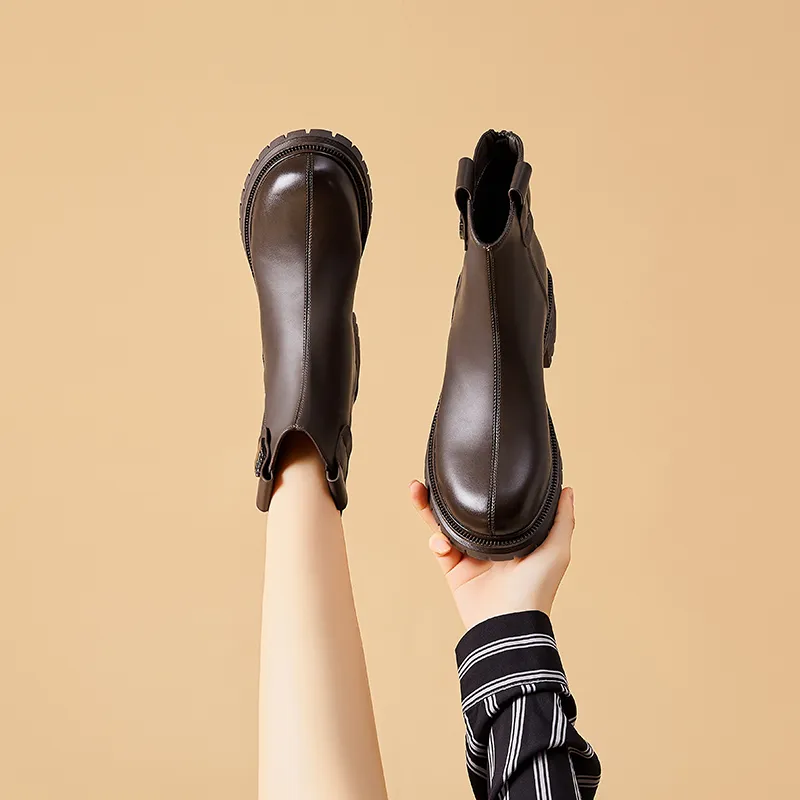 Bull charm Ankle Boots Women's Black/Brown-8