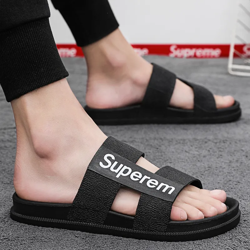 Bull Charm Rubber Sole Abrasion Resistant Slide Slippers Men's-4
