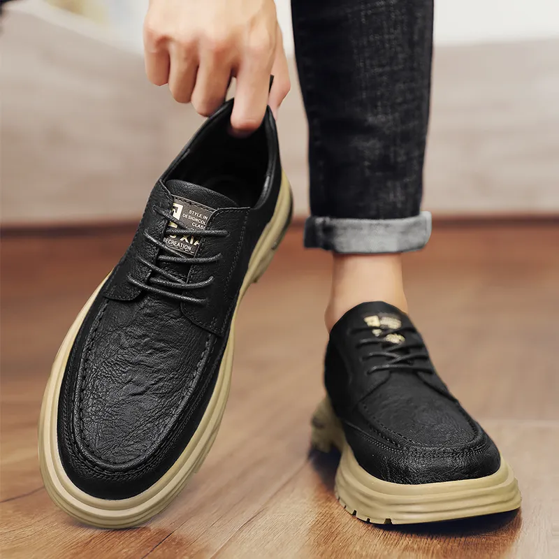 Bull charm Casual Shoes Men Low Top Black/Khaki-6