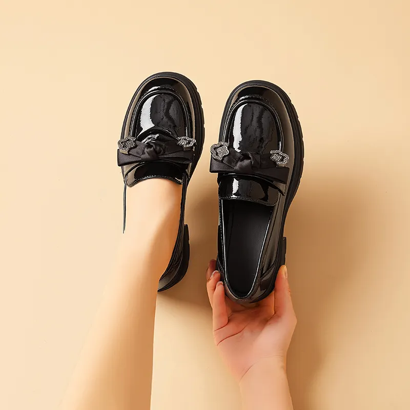 Bull Charm Loafers Women's Black-2